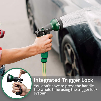 -Garden-Hose-Nozzle, ABS Water Spray Nozzle with 7 Adjustable Watering Patterns, Slip Resistant for Watering Plants, Lawn& Garden, Washing Cars, Cleaning, Showering Pets & Outdoor Fun.