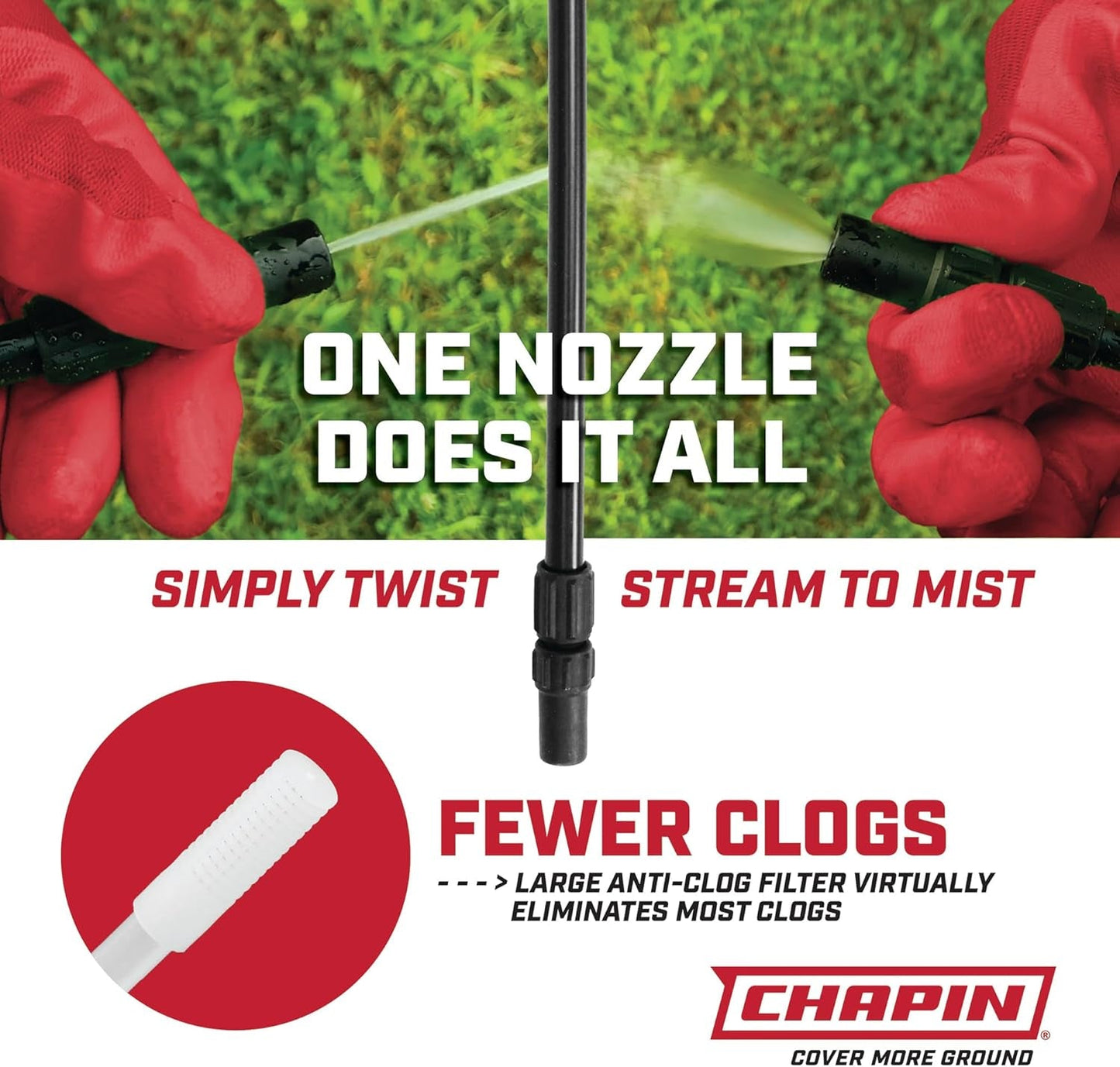 Chapin 20000 Made in USA 1 -Gallon Lawn and Garden Pump Pressured Sprayer, for Spraying Plants, Garden Watering, Weeds and Pests, Polypropylene, Translucent White