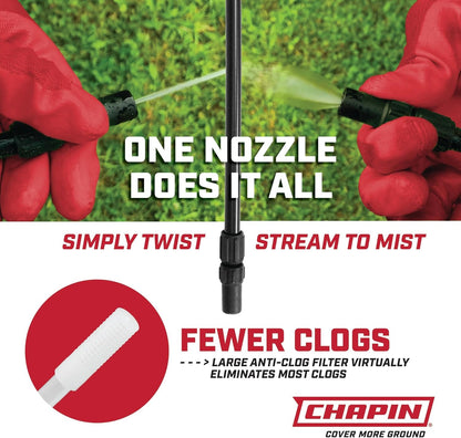 Chapin 20000 Made in USA 1 -Gallon Lawn and Garden Pump Pressured Sprayer, for Spraying Plants, Garden Watering, Weeds and Pests, Polypropylene, Translucent White