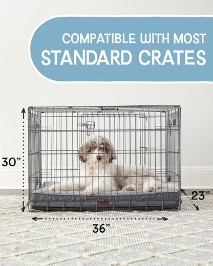 35" Washable Waterproof Dog Bed – Non-Slip, Orthopedic Foam, Removable Cover (Gray)