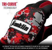 MLB Youth Batting Gloves - Digitek Camo Baseball + Softball - Premium Leather - Many Sizes + Colors - Youth