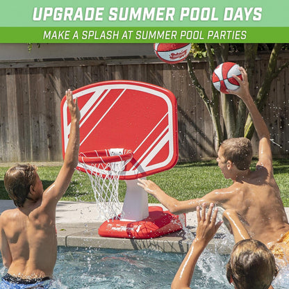Splash Hoop PRO - Choose Your Color - Swimming Pool Basketball Game, Includes Poolside Water Basketball Hoop, 2 Balls and Pump