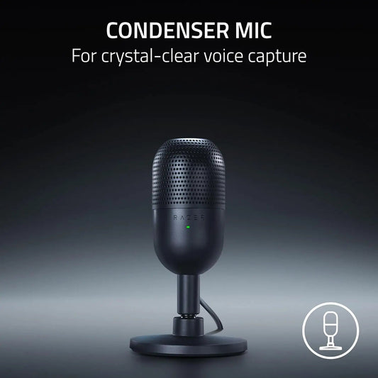 Seiren V3 Mini Usb Microphone: Condenser Mic - Supercardioid Pickup Pattern - Tap-To-Mute Sensor with Led Indicator - Sho