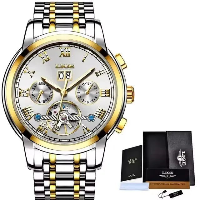 Fashion Men'S Mechanical Wristwatches Business Waterproof Tourbillon Watch Men Top Brand Luxury Automatic Watches for Men