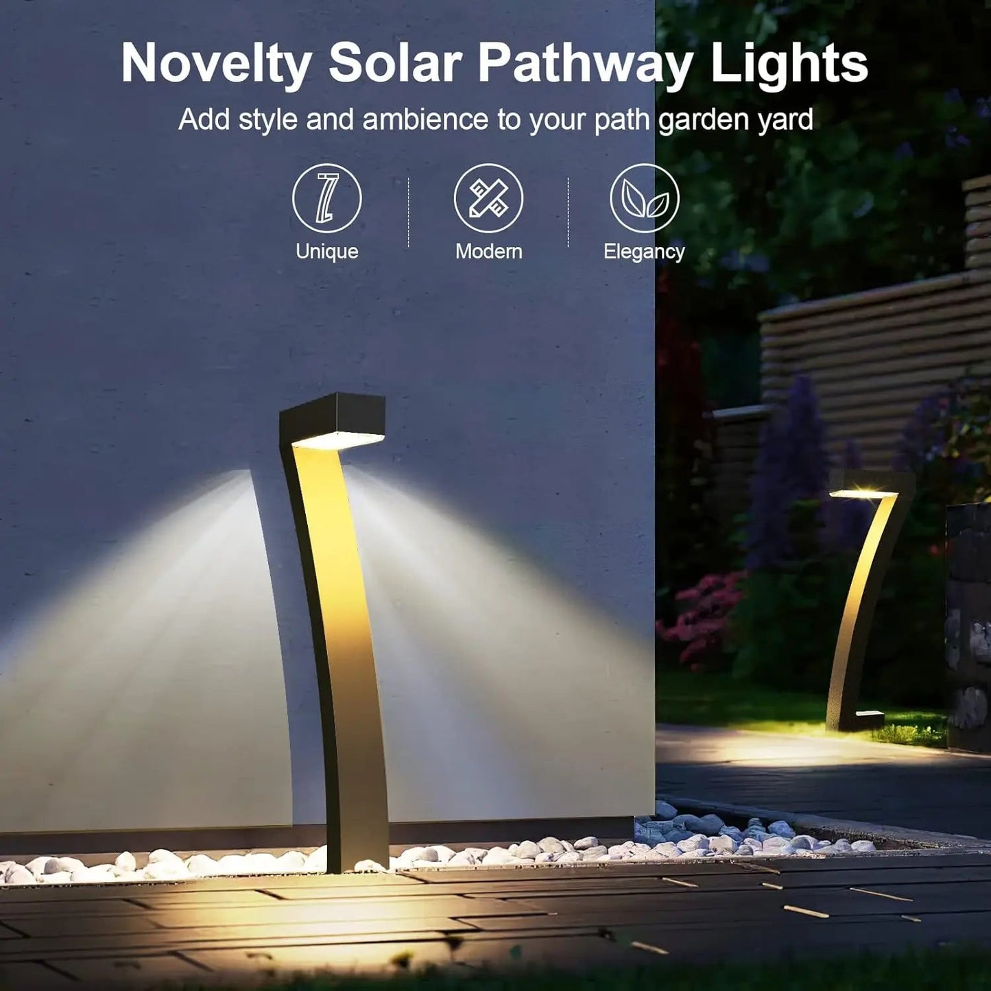 4/6 Pack Bright Solar Outdoor Lights Pathway, 12 Hrs Solar Garden Lights, Auto On/Off for outside Landscape Path Yard Walkway
