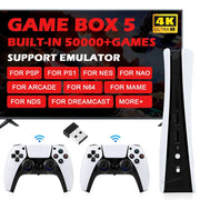 GB5 Video Game Console 256GB/128GB/64G 50000 + Retro Games HD TV Game Box 5 Two Gamepads for PS1/PPSPP/MAME Arcade Gaming Stick