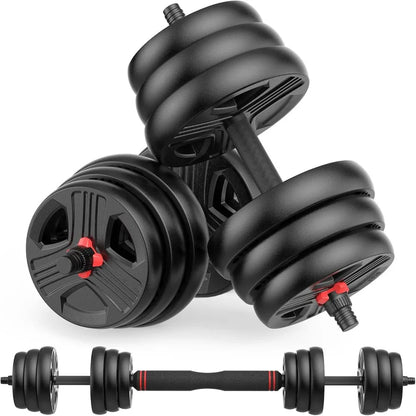 Adjustable Dumbbells, 20/30/40/55/60/70/80/90Lbs Free Weights Dumbbells Convertible 2 or 3 in 1 Set