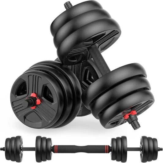 Adjustable Dumbbells, 20/30/40/55/60/70/80/90Lbs Free Weights Dumbbells Convertible 2 or 3 in 1 Set