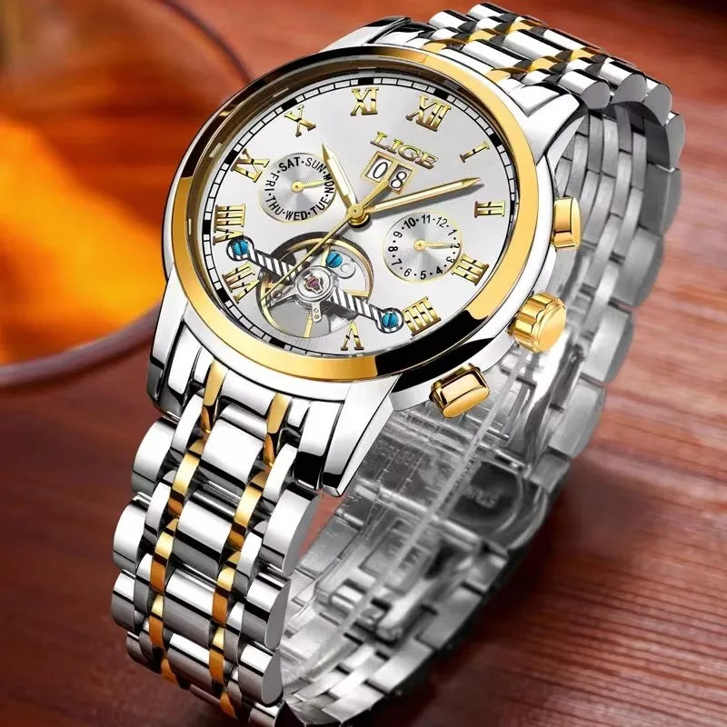 Fashion Men'S Mechanical Wristwatches Business Waterproof Tourbillon Watch Men Top Brand Luxury Automatic Watches for Men