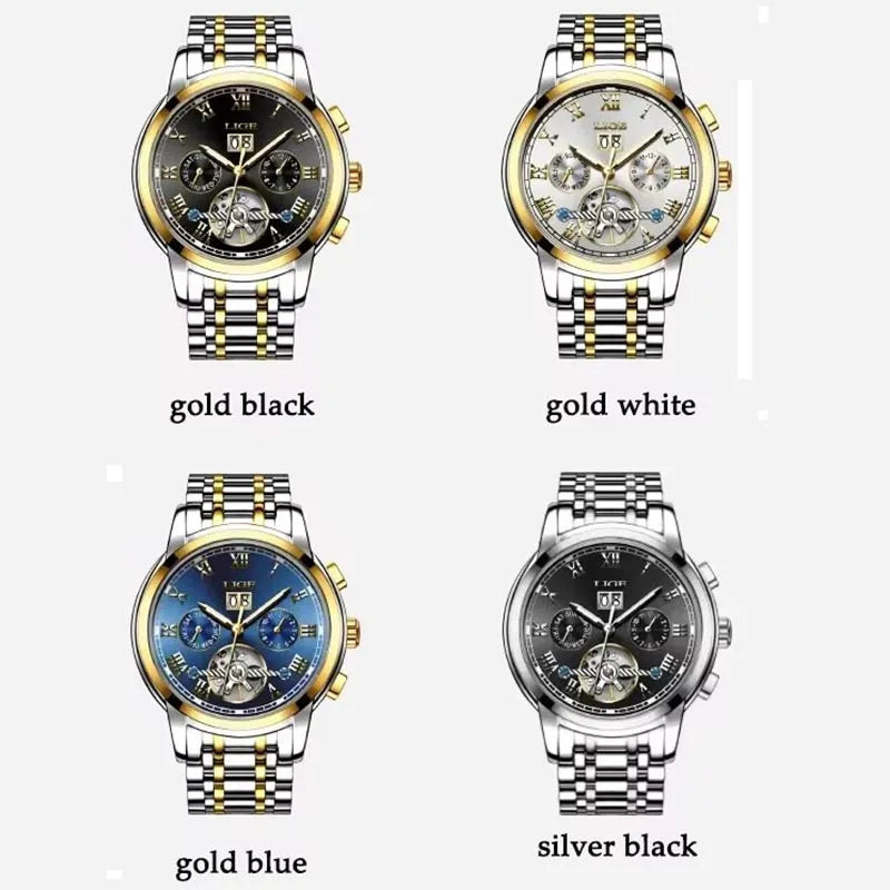 Fashion Men'S Mechanical Wristwatches Business Waterproof Tourbillon Watch Men Top Brand Luxury Automatic Watches for Men