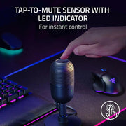 Seiren V3 Mini Usb Microphone: Condenser Mic - Supercardioid Pickup Pattern - Tap-To-Mute Sensor with Led Indicator - Sho