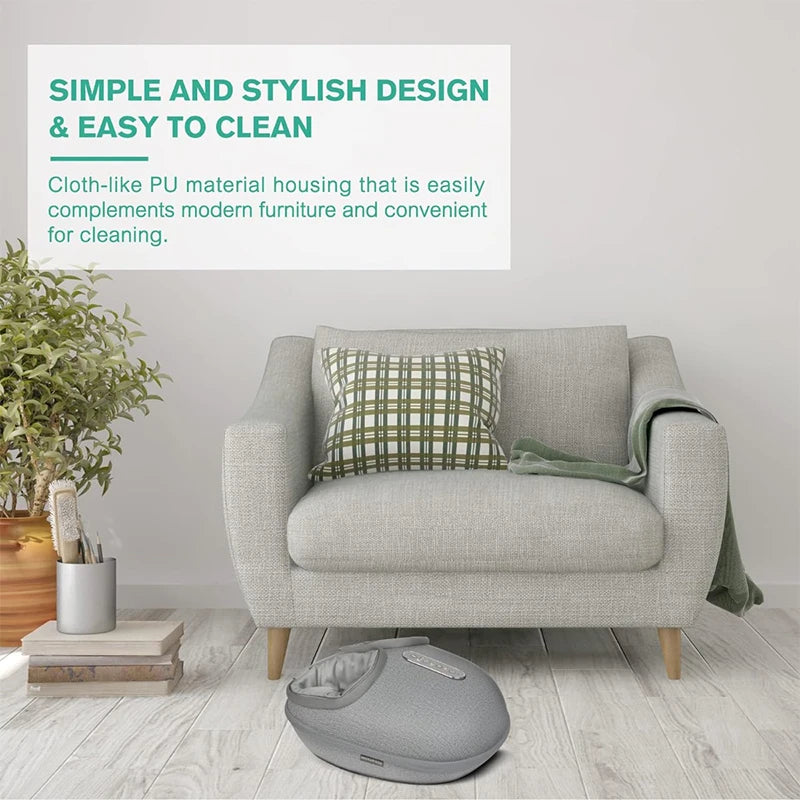 Foot Massager Heating Therapy Adjustable Shiatsu Deep Kneading Roller Muscle Relaxation Pain Relief for Home Office