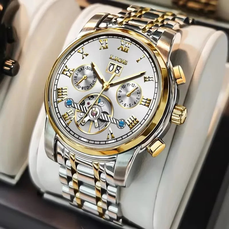 Fashion Men'S Mechanical Wristwatches Business Waterproof Tourbillon Watch Men Top Brand Luxury Automatic Watches for Men
