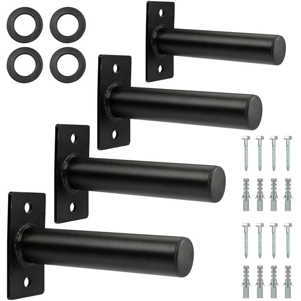 Wall Mounted Weight Plate Holder Fit 2Inch Olympic Weight Plates with Protective Rubber Pad Max Weight 300 Lb Mounting Hardware