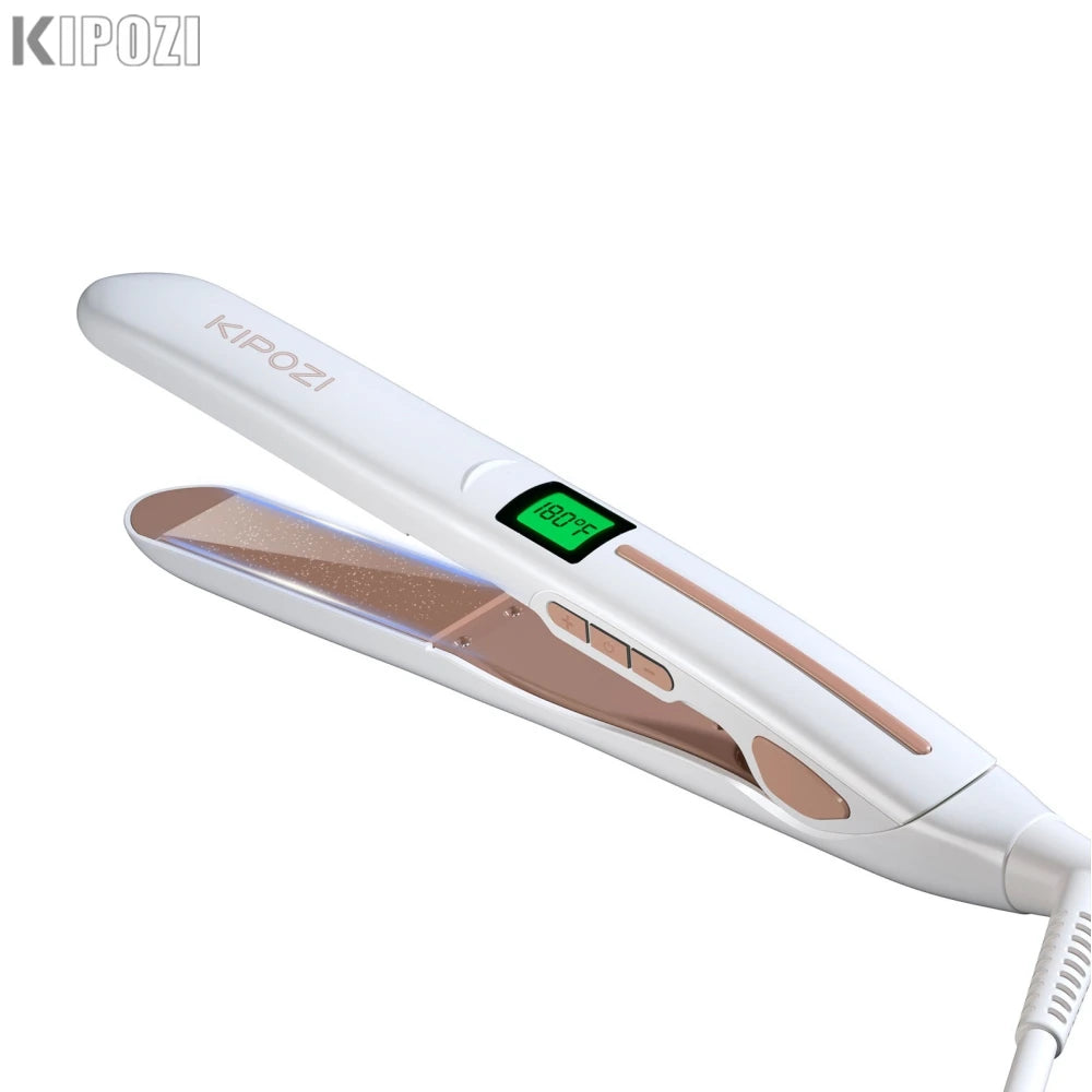 Professional Titanium Flat Iron Hair Straightener Digital LCD Display Dual Voltage Titanium Plates Salon & Home Use 2025