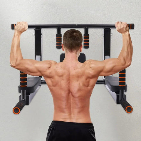 Multi-Grip Wall Mount Pull-Up Bar Dip Station Home Fitness Equipment Gym and Fitness Heavy