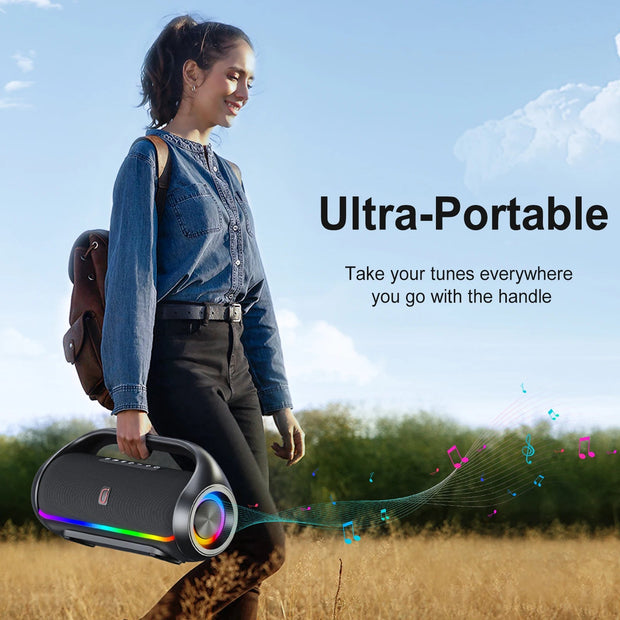 Bluetooth Speaker Output Power Bluetooth Speaker with Excellent Bass Performace Waterproof Camping Outdoor