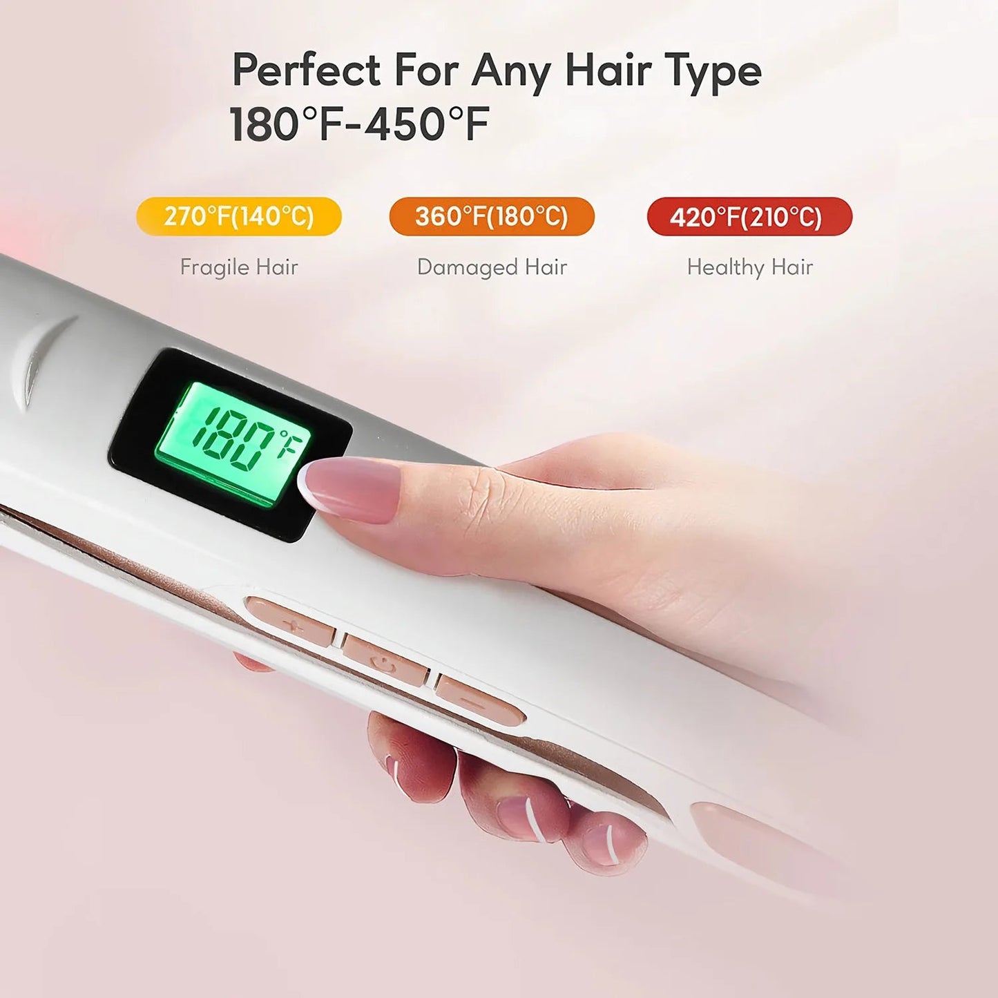 Professional Titanium Flat Iron Hair Straightener Digital LCD Display Dual Voltage Titanium Plates Salon & Home Use 2025
