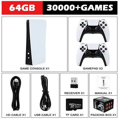 GB5 Video Game Console 256GB/128GB/64G 50000 + Retro Games HD TV Game Box 5 Two Gamepads for PS1/PPSPP/MAME Arcade Gaming Stick