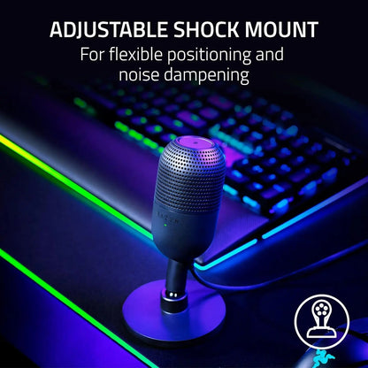 Seiren V3 Mini Usb Microphone: Condenser Mic - Supercardioid Pickup Pattern - Tap-To-Mute Sensor with Led Indicator - Sho
