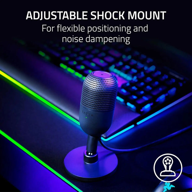 Seiren V3 Mini Usb Microphone: Condenser Mic - Supercardioid Pickup Pattern - Tap-To-Mute Sensor with Led Indicator - Sho