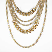 Chunky Gold Necklaces for Women,Multilayer Punk 80S Hip Hop Necklace,Layered Cuban Link Chain Statement Necklace 90S Freaknik Outfit Accessories for Women