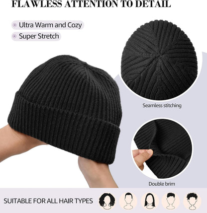 Fisherman Beanie for Men Women, Knit Trawler Beanie Watch Hats Winter Caps