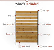 5Ft H X 3.2Ft W (1 Panel) No Dig Enclo Concord Cedar Wood Privacy Screen, Great to Hide Trash Cans, Decorative Patio Privacy Screen, Outdoor Privacy Fence Panel, Air Conditioner Fence, EC18022