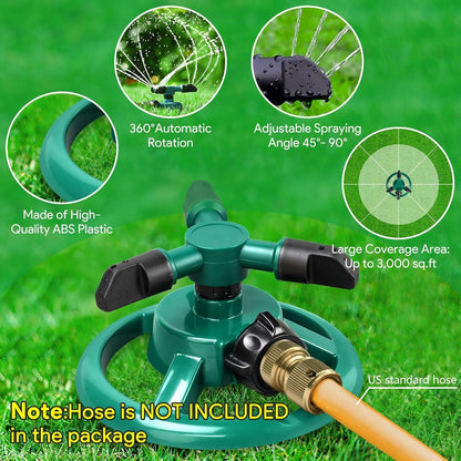 Sprinklers for Yard, Water Sprinkler for Lawn, 360 Degree Rotating Lawn Sprinkler for Yard Large Area, Yard Sprinklers for Kids, Pets Playing