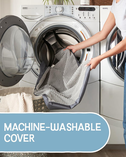 35" Washable Waterproof Dog Bed – Non-Slip, Orthopedic Foam, Removable Cover (Gray)