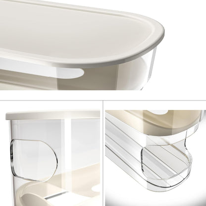 Auto Rolling Fridge Egg Organizer, Space Saving Eggs Dispenser for Refrigerator Storager with Lid,Egg Holder for Fridge 2 Pack