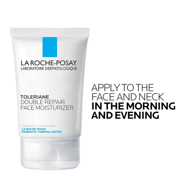 Toleriane Double Repair Face Moisturizer, Daily Moisturizer Face Cream with Ceramide and Niacinamide for All Skin Types, Oil Free, Fragrance Free