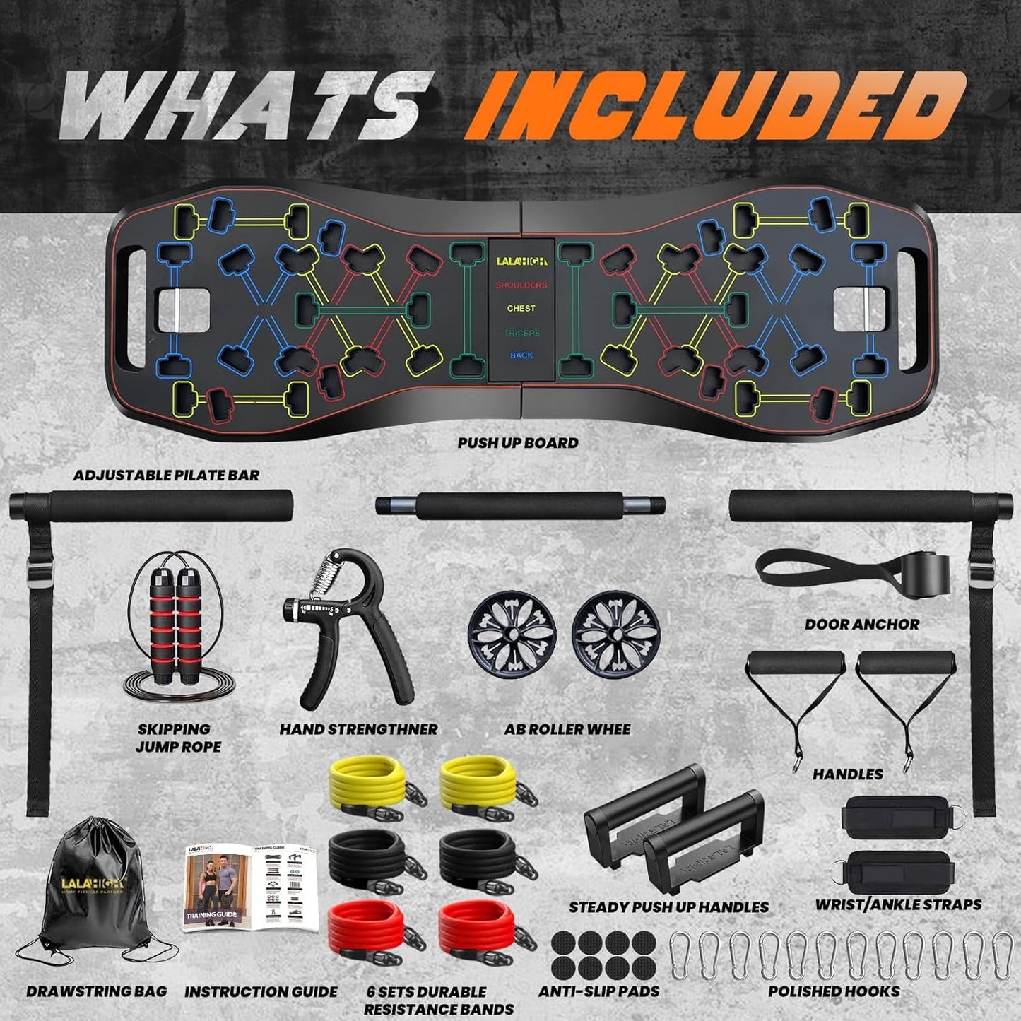 25-In-1 4Rd Generation Push up Board - Multi-Functional Foldable Gym System with Resistance Bands, Pilates Bar & Pulleys, Portable Workout Equipment for Men & Women, Chest/Back/Abs Training