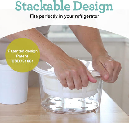 GY50 Greek Yogurt Maker with Ultra Fine Mesh Strainer Basket, BPA Free, Patented Greek Yogurt Strainer for Homemade Greek Yogurt (White)