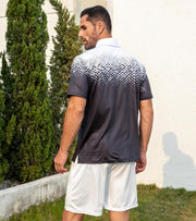 Mens Golf Shirt Dry Fit Athletic Polo Shirts Moisture Wicking Performance 3D Print Short Sleeve