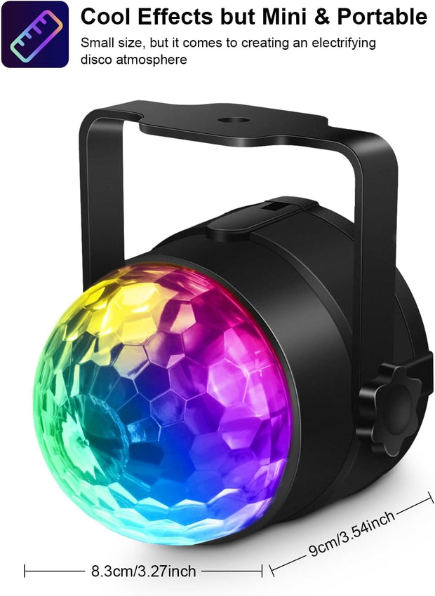 Sound Activated Party Lights with Remote DJ Lighting, Disco Ball Strobe Stage Light for Home Room Dance Parties Birthday Karaoke Stocking Stuffers New Years Eve Halloween Christmas Decorations