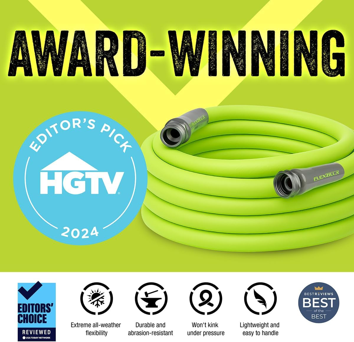 Garden Hose 5/8 In. X 50 Ft, Heavy Duty, Lightweight, Durable, Zillagreen - HFZG550YW-E