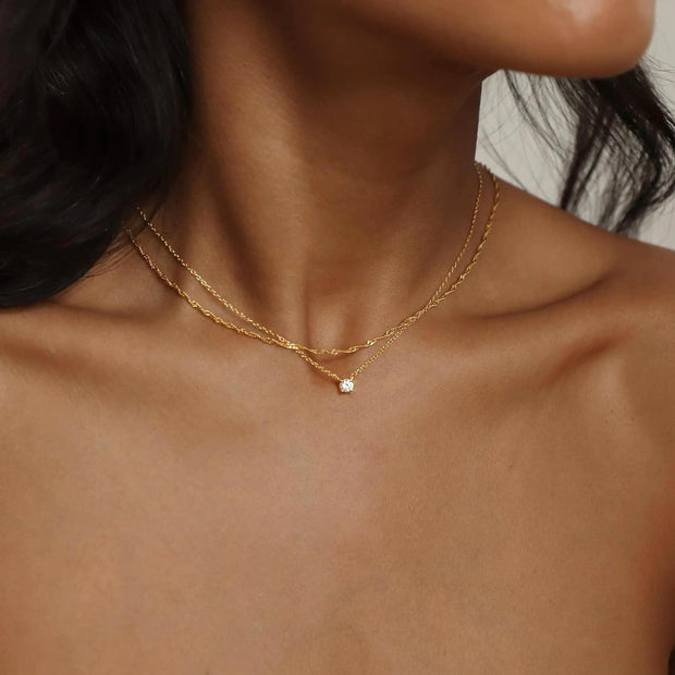 Diamond Necklaces for Women, Dainty 14K Gold/Sterling Silver Choker Necklace Simple Gold Plated CZ Jewelry Necklaces for Women Trendy Gifts