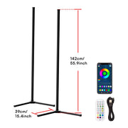 1/2 Pack Corner Floor Lights -16Million DIY Color Changing, RGB Smart Modern Lights with Remote Control and APP Control USB Plug