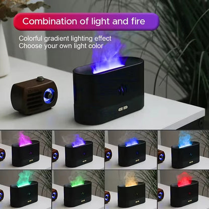 Vissko Aroma Flame Diffuser 180ML Air Humidifier Ultrasonic Aromatherapy Cool Mist Maker Essential Oil Lamp Difusers for Home