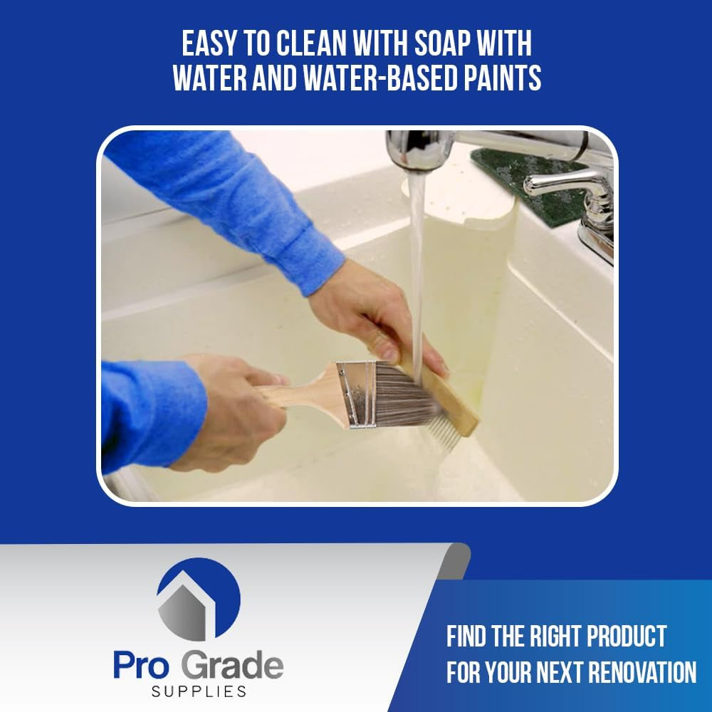 , Paint Brushes, 5-Piece, Paint Brush Set: Flat & Angle Brushes for Latex and Oil Paints, Stains, Interior & Exterior Home Improvement