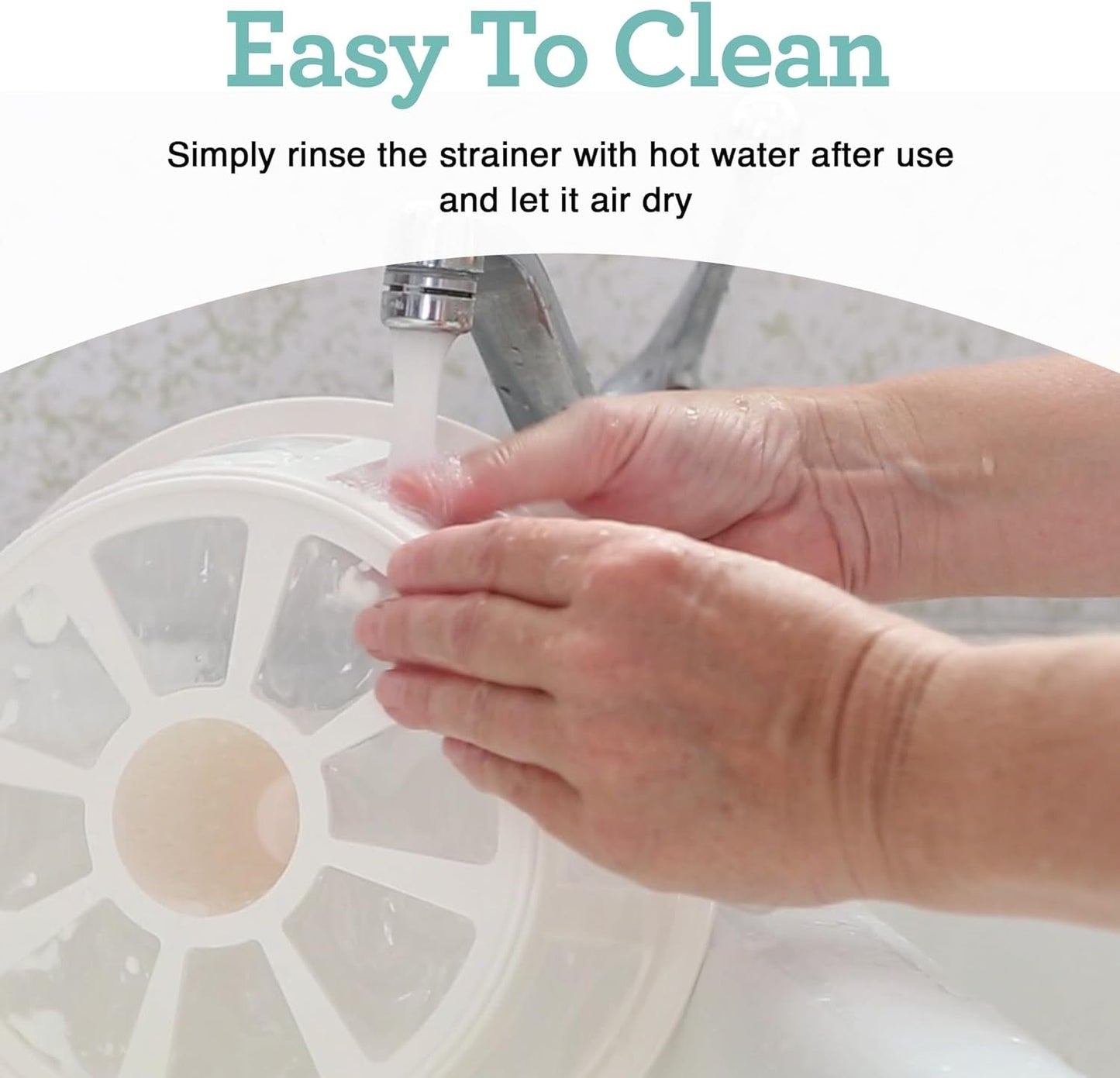 GY50 Greek Yogurt Maker with Ultra Fine Mesh Strainer Basket, BPA Free, Patented Greek Yogurt Strainer for Homemade Greek Yogurt (White)