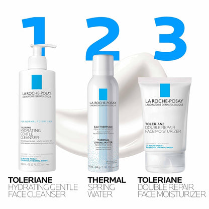 Toleriane Double Repair Face Moisturizer, Daily Moisturizer Face Cream with Ceramide and Niacinamide for All Skin Types, Oil Free, Fragrance Free