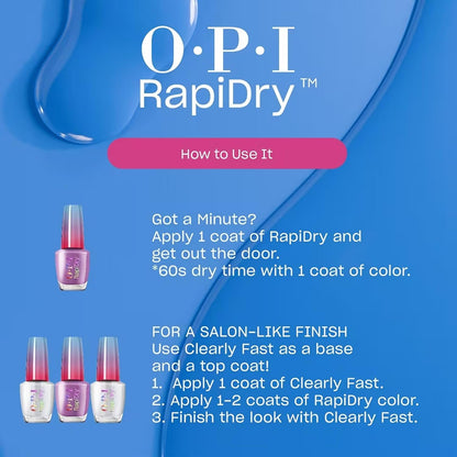 Rapidry Quick Dry Nail Polish Colors | Opaque, Crème, Shimmer Shades with Clear Protective Base & Shine-Boosting Top Coat | Vegan, Smudge Proof, and Fast Drying in 60 Seconds