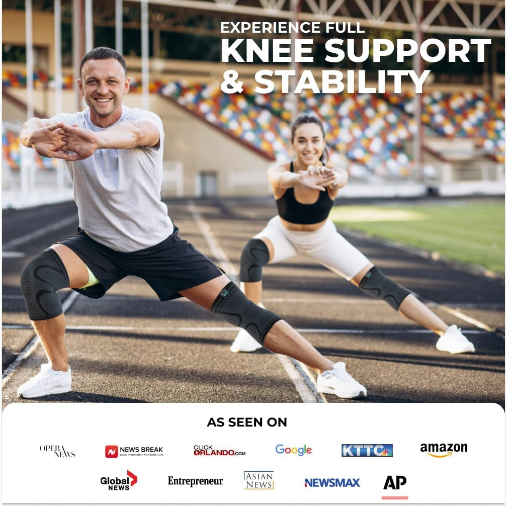 Compression Knee Brace 2-Pack – Support Sleeve for Knee Pain Relief (Unisex)