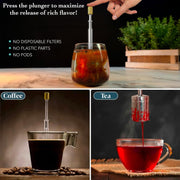 Original Coffee & Tea Maker – Portable Stainless Steel Micro French Press – Patented 3-In-1 Technology for Hot, Iced & Cold Brew – Perfect for Home, Camping & Travel (UPGRADED V2)