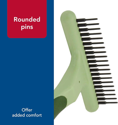 Pet Safari Single Row Undercoat Rake - Gentle Dematting and Deshedding Tool for Dogs, Pet Grooming Comb